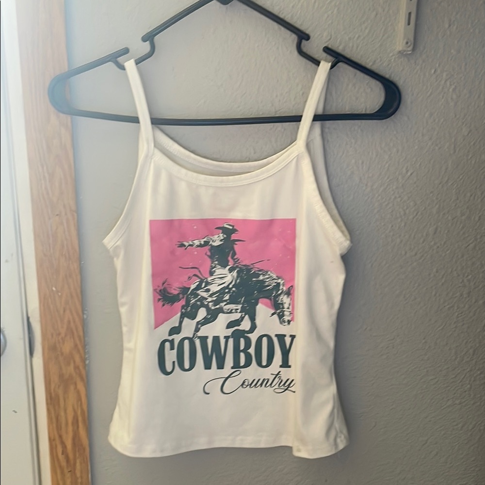 White Cowboy Country Tank Top